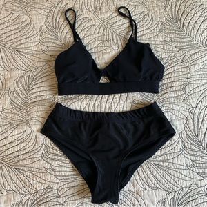 H&M Ribbed Black Bikini Swimsuit